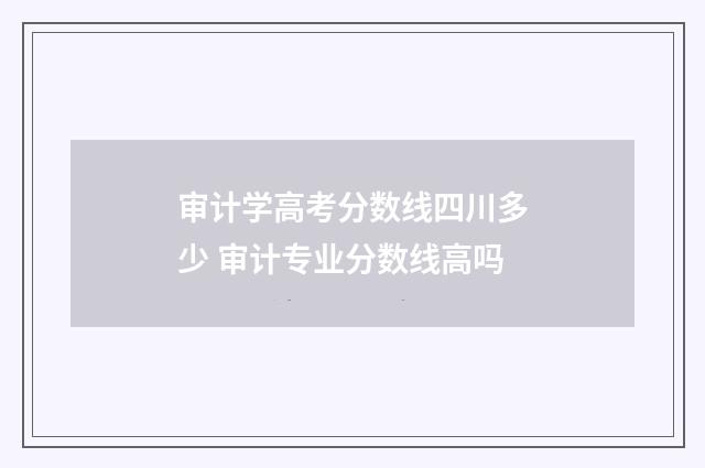 审计学高考分数线四川多少 审计专业分数线高吗