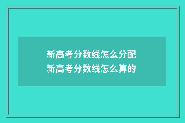 新高考分数线怎么分配 新高考分数线怎么算的