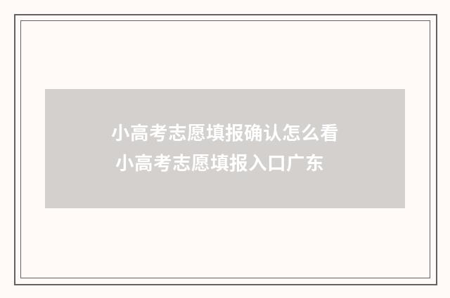 小高考志愿填报确认怎么看 小高考志愿填报入口广东