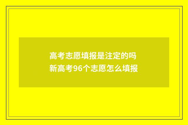 高考志愿填报是注定的吗 新高考96个志愿怎么填报