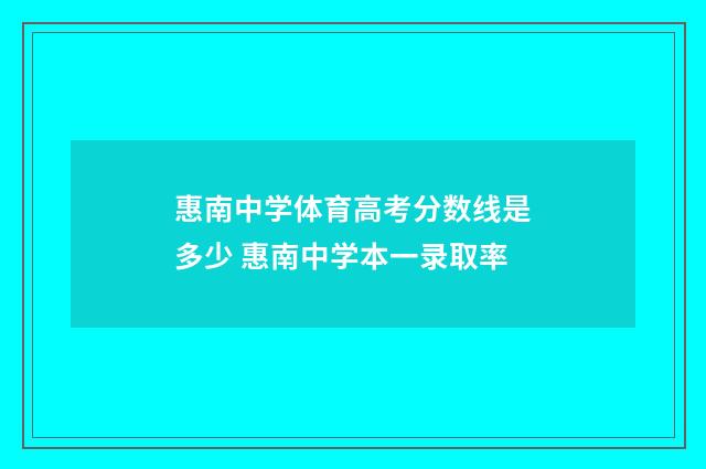 惠南中学体育高考分数线是多少 惠南中学本一录取率