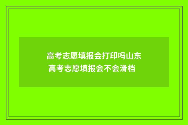 高考志愿填报会打印吗山东 高考志愿填报会不会滑档