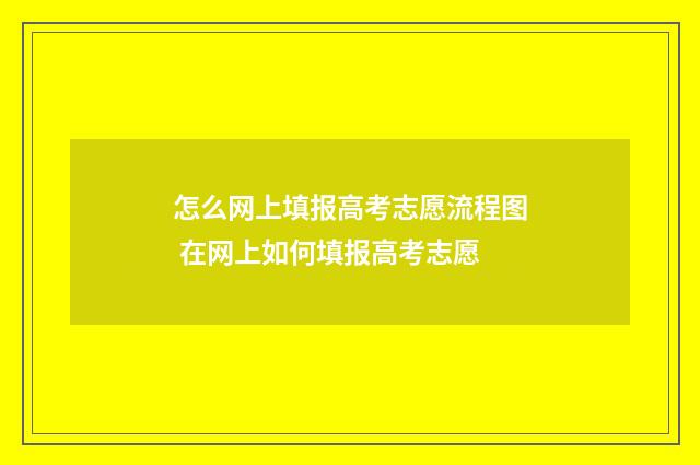 怎么网上填报高考志愿流程图 在网上如何填报高考志愿