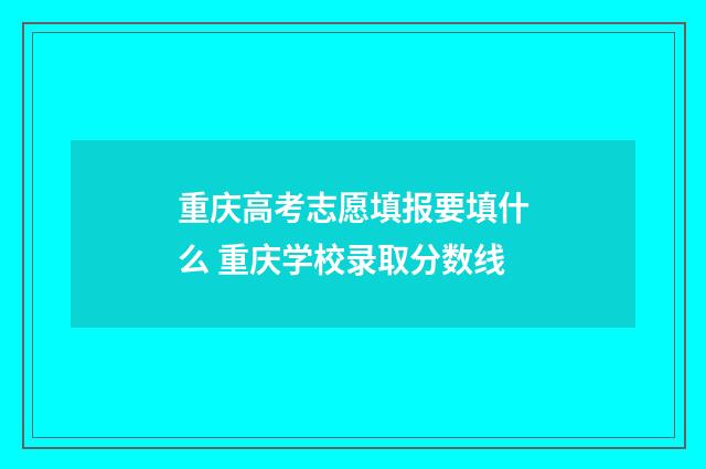 重庆高考志愿填报要填什么 重庆学校录取分数线