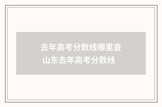去年高考分数线哪里查 山东去年高考分数线
