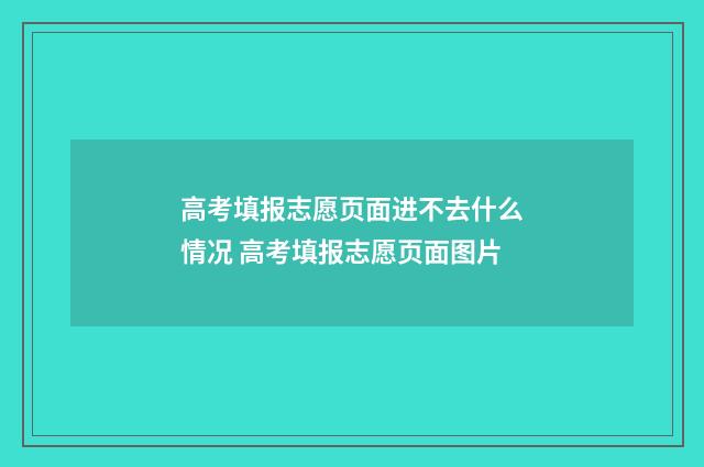 高考填报志愿页面进不去什么情况 高考填报志愿页面图片