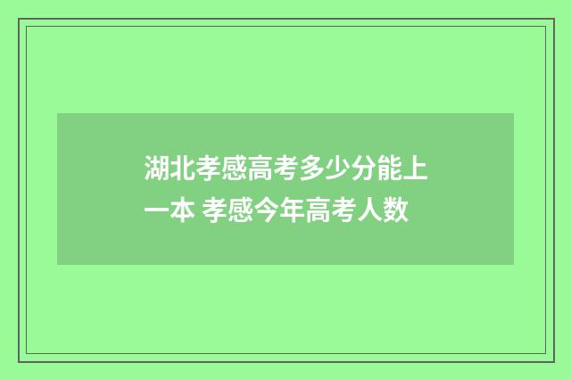 湖北孝感高考多少分能上一本 孝感今年高考人数