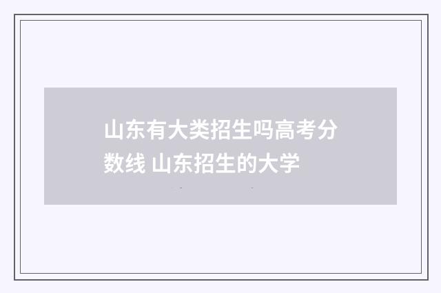 山东有大类招生吗高考分数线 山东招生的大学