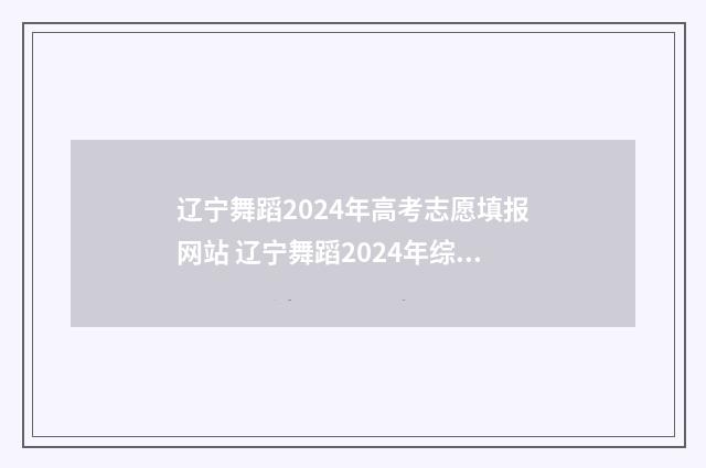 辽宁舞蹈2024年高考志愿填报网站 辽宁舞蹈2024年综合分450分有学上吗