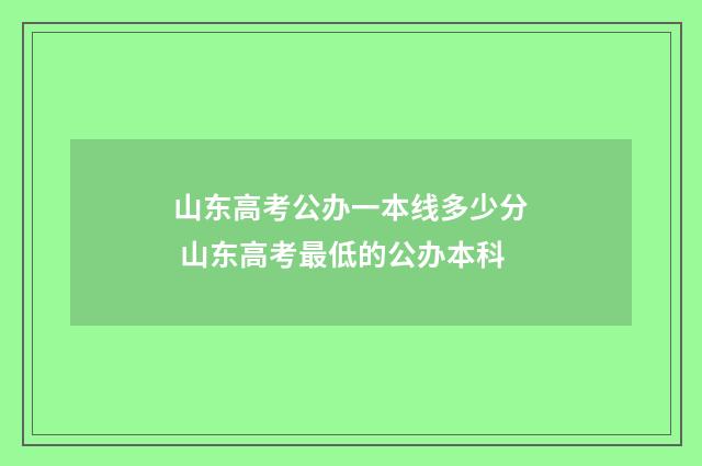 山东高考公办一本线多少分 山东高考最低的公办本科