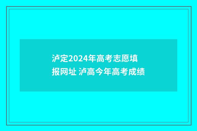 泸定2024年高考志愿填报网址 泸高今年高考成绩