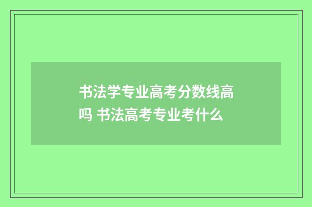 书法学专业高考分数线高吗 书法高考专业考什么