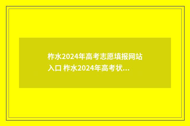 柞水2024年高考志愿填报网站入口 柞水2024年高考状元是谁啊