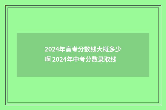 2024年高考分数线大概多少啊 2024年中考分数录取线