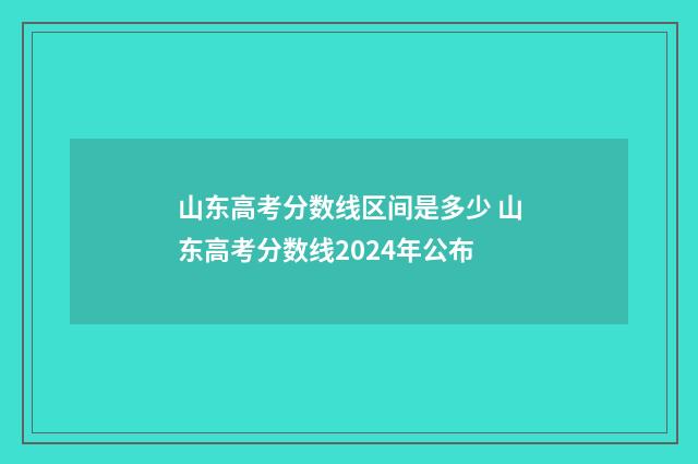 山东高考分数线区间是多少 山东高考分数线2024年公布