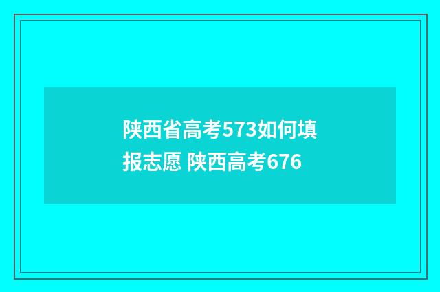 陕西省高考573如何填报志愿 陕西高考676