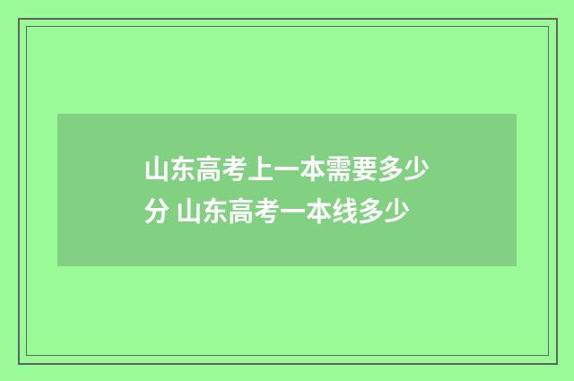 山东高考上一本需要多少分 山东高考一本线多少