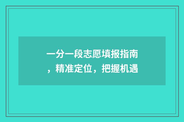 一分一段志愿填报指南,精准定位,把握机遇