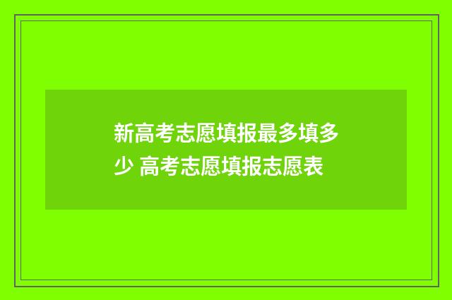新高考志愿填报最多填多少 高考志愿填报志愿表
