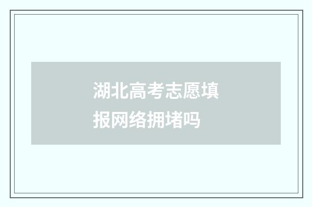湖北高考志愿填报网络拥堵吗