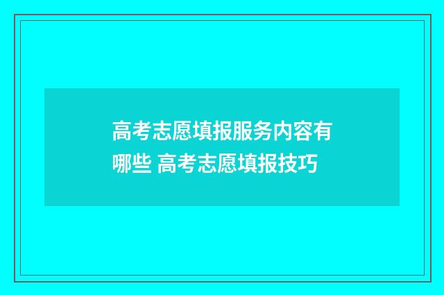 高考志愿填报服务内容有哪些 高考志愿填报技巧