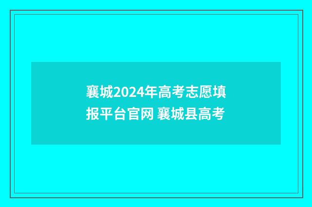 襄城2024年高考志愿填报平台官网 襄城县高考