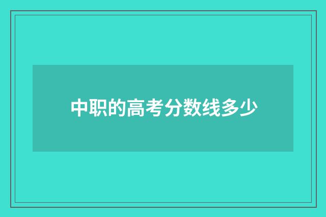 中职的高考分数线多少