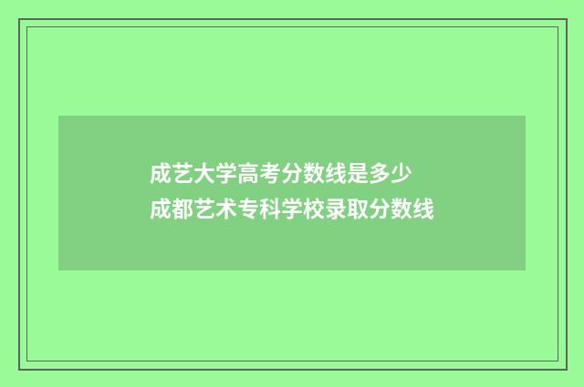 成艺大学高考分数线是多少 成都艺术专科学校录取分数线