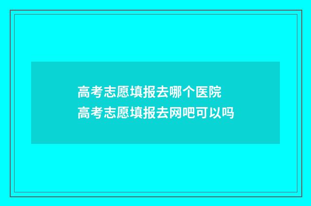 高考志愿填报去哪个医院 高考志愿填报去网吧可以吗
