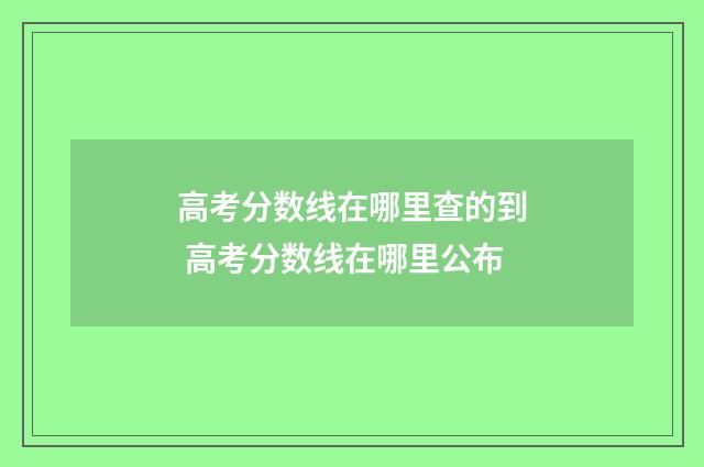 高考分数线在哪里查的到 高考分数线在哪里公布
