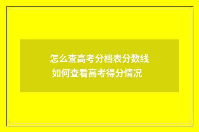 怎么查高考分档表分数线 如何查看高考得分情况