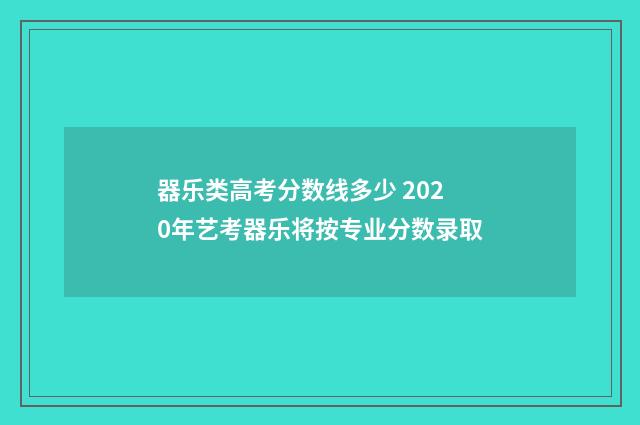 器乐类高考分数线多少 2020年艺考器乐将按专业分数录取