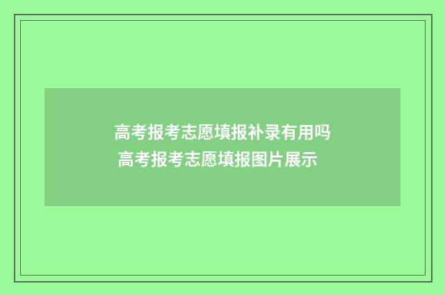 高考报考志愿填报补录有用吗 高考报考志愿填报图片展示