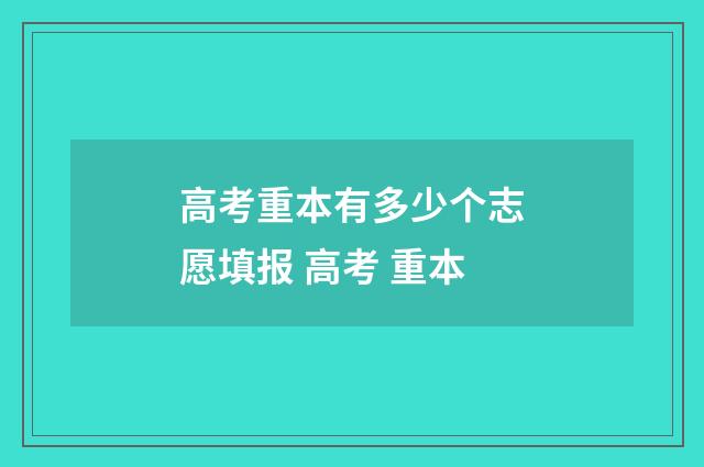 高考重本有多少个志愿填报 高考 重本