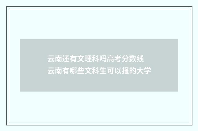 云南还有文理科吗高考分数线 云南有哪些文科生可以报的大学