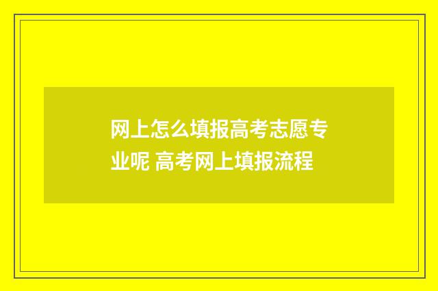 网上怎么填报高考志愿专业呢 高考网上填报流程