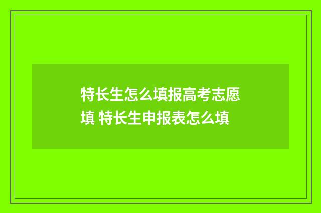 特长生怎么填报高考志愿填 特长生申报表怎么填