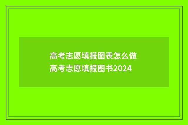 高考志愿填报图表怎么做 高考志愿填报图书2024