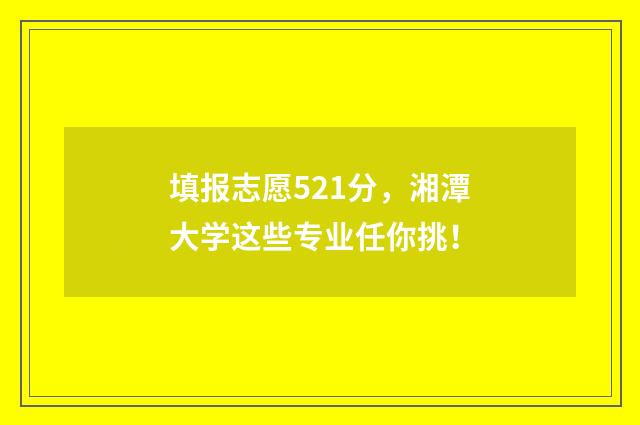 填报志愿521分，湘潭大学这些专业任你挑！