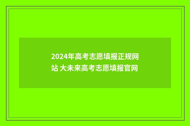 2024年高考志愿填报正规网站 大未来高考志愿填报官网