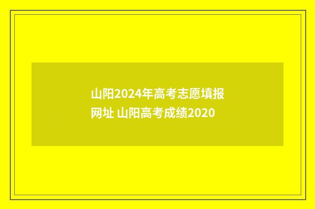 山阳2024年高考志愿填报网址 山阳高考成绩2020