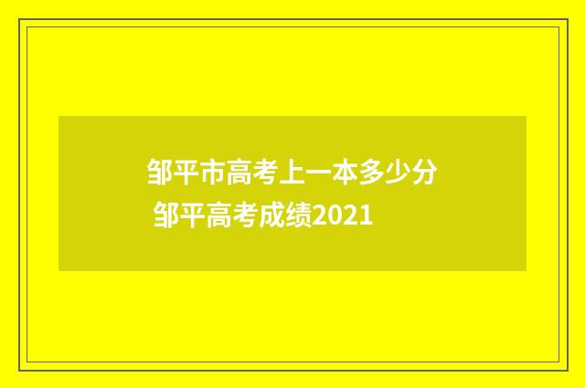 邹平市高考上一本多少分 邹平高考成绩2021