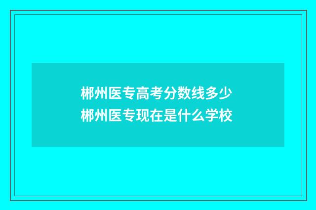 郴州医专高考分数线多少 郴州医专现在是什么学校