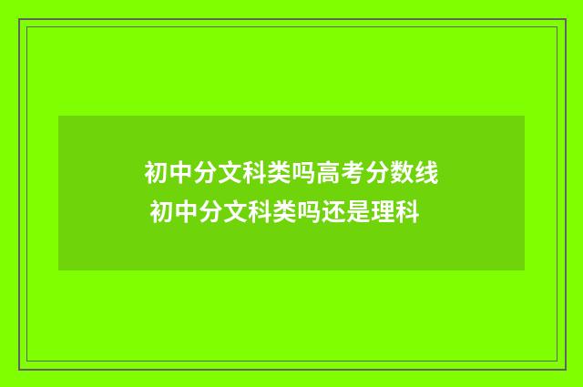 初中分文科类吗高考分数线 初中分文科类吗还是理科