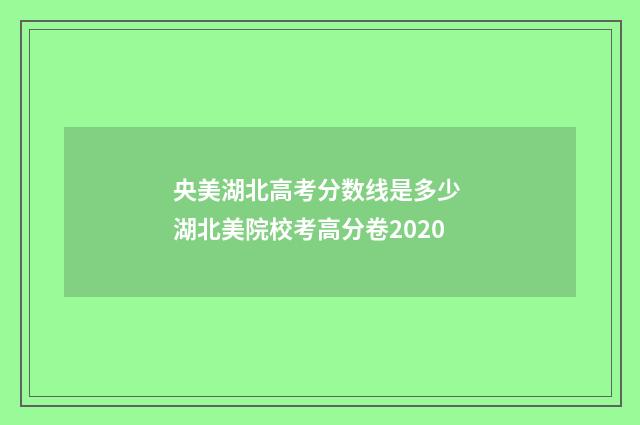 央美湖北高考分数线是多少 湖北美院校考高分卷2020