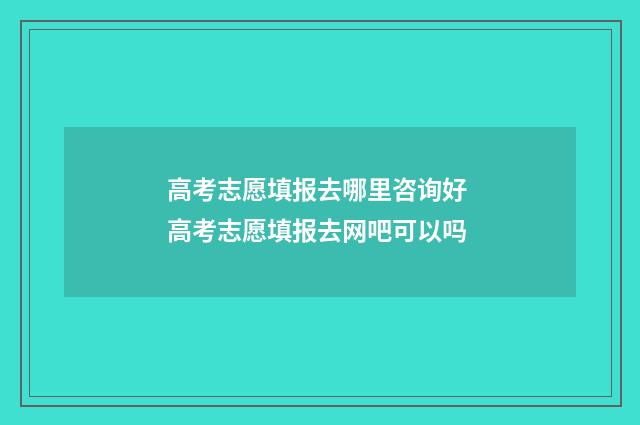 高考志愿填报去哪里咨询好 高考志愿填报去网吧可以吗