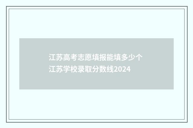 江苏高考志愿填报能填多少个 江苏学校录取分数线2024