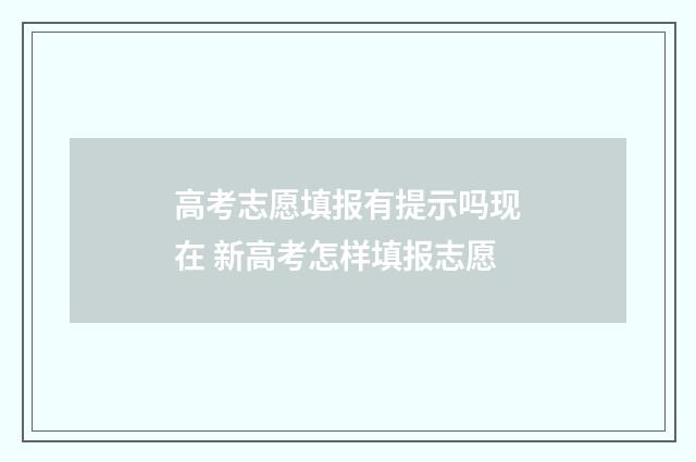 高考志愿填报有提示吗现在 新高考怎样填报志愿