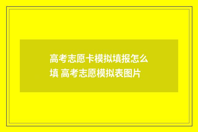 高考志愿卡模拟填报怎么填 高考志愿模拟表图片