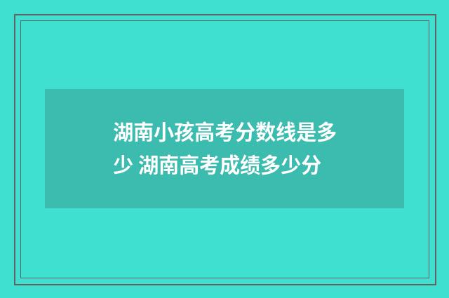 湖南小孩高考分数线是多少 湖南高考成绩多少分